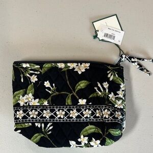 Vera Bradley Jasmine Black Floral Medium Cosmetic Bag NEW